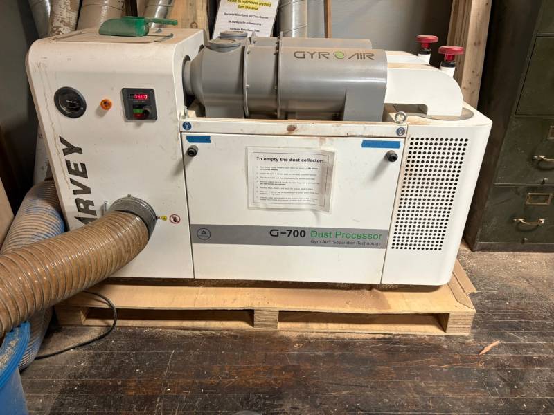 Harvey GyroAir G-700 at the rear of the wood shop. Harvey GyroAir G-700 at the rear of the wood shop.
